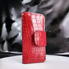 Long Wallet Red Leather Embossed