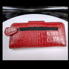 Long Wallet Red Leather Embossed