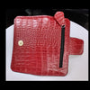 Long Wallet Red Leather Embossed